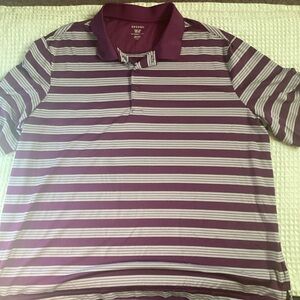 George Men's Polo with Purple and White Stripes